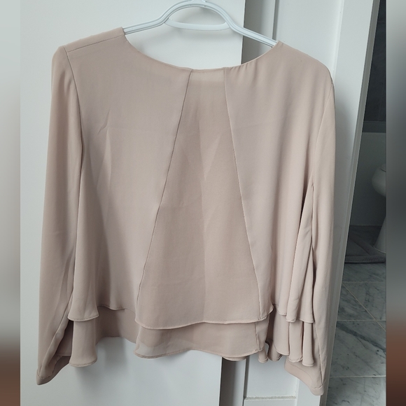 Zara Beige Flowy Blouse - Picture 4 of 4